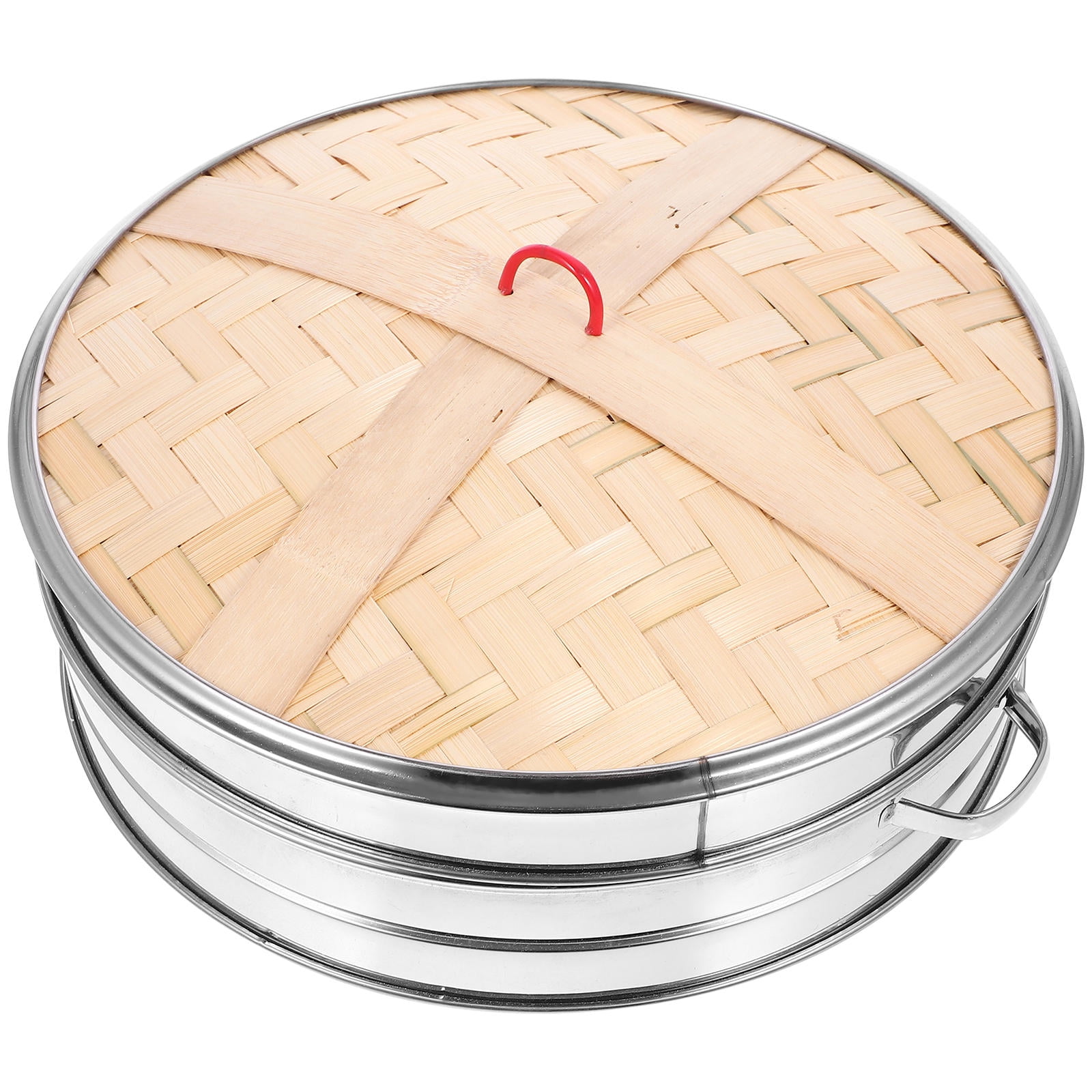 CRILSTYLEO Stainless Steel Bamboo Steamer Basket with Lid for 1Set