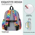 thumbnail image 3 of Red and Green Tie Dye Pattern Backpack for School, Cute School Bag with Adjustable Shoulder Straps and Padded Back, 13.4"x11"x4.7", 3 of 3
