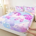 thumbnail image 3 of Homewish Cute Animal Unicorn Twin Sheet Sets 3pcs for Kids Child Girls,Dreamy Princess Twin Fitted Sheet Microfiber,Cartoon Rainbow Breathable Flat Sheet,Breathable Home Decor, 3 of 7