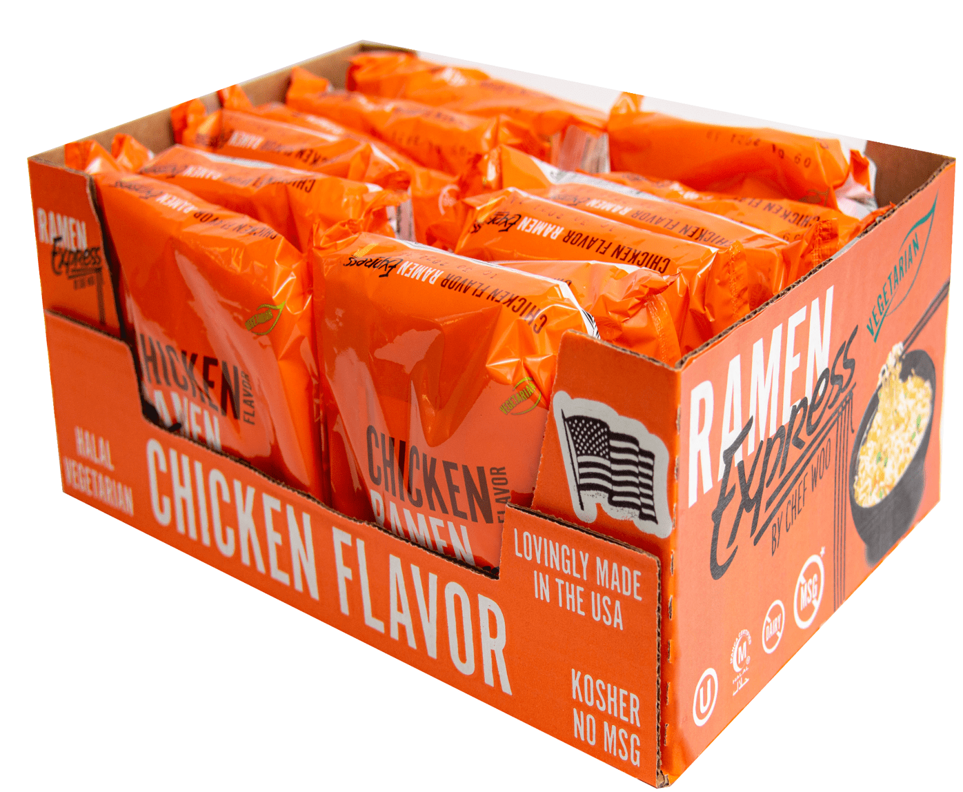Ramen Express by Chef Woo Roasted Chicken Flavored Ramen Noodles, 2.25