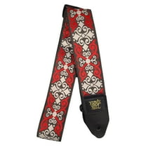 Ernie Ball P04695 Jacquard Design Polypro 2 in. Guitar Strap - Red Trellis