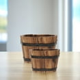 thumbnail image 6 of NICEXMAS 2Pcs Rustic Wood Flower Pot Brown Planter Box for Garden Patio Balcony, 6 of 6