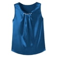 thumbnail image 4 of U-Neck Spaghetti-Strap Tank Top, Women's Ice-Silk Satin Versatile Outerwear Top, Layering Base Layer for Blazers,Blue,L, 4 of 4