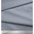 thumbnail image 2 of Soimoi Gray Poly Georgette Fabric Dot & Freesia Floral Print Fabric by Yard 42 Inch Wide, 2 of 3
