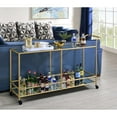 thumbnail image 2 of ACME Kenda Rectangular Glass Top Serving Cart in Gold Glass and Mirrored, 2 of 3