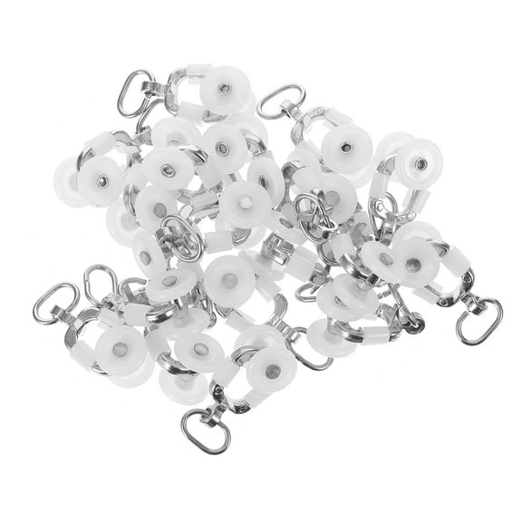 20 Pcs Curtain Track Rollers Wheel Cart Cable Baby Office White