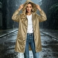 thumbnail image 2 of Jerdar Women Waterproof Lightweight Long Sleeve Rain Jacket Solid Color Winter Rainproof Active Outdoor Hooded Raincoat XL, 2 of 8