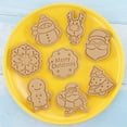 thumbnail image 3 of Galletas de Navidad, herramientas para hornear bricolaje, 8 piezas de plástico, sellos de galletas de Navidad, moldes de galletas divertidas de dibujos animados de Navidad Afortunado Sencillez, 3 of 5