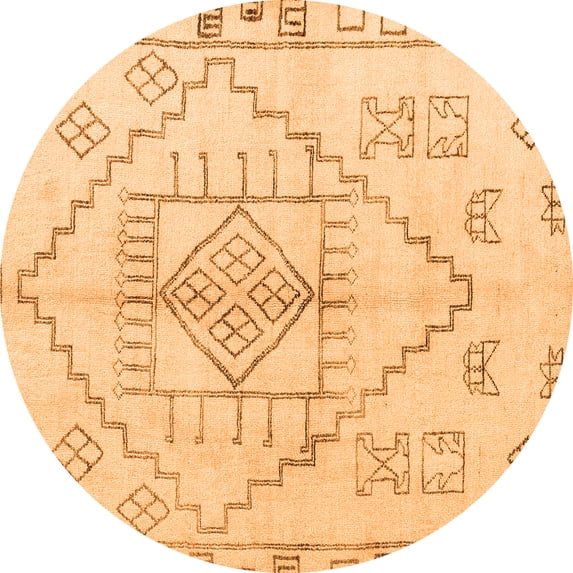 Ahgly Company Indoor Round Solid Orange Modern Area Rugs, 3' Round
