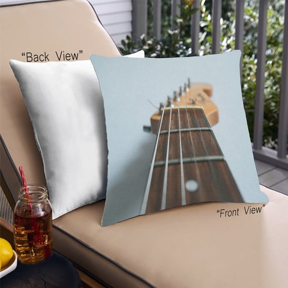Ahgly Company Music Guitar Outdoor Throw Pillow, 18 inch by 18 inch