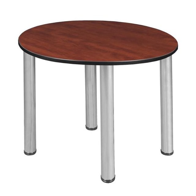 Regency TB3018RNDCHBPCM Table Mince Ronde Kee de 30 Po, Cerisier et Chrome