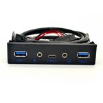 USB HUB 5 Port USB 3.1 Adaptateur Mic de panneau avant pour bureau 3.5Inch