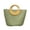 Green, variant on Breathable Woven Straw Shoulder Bag, Sturdy Rattan Circle Top Handle Open Top Handbag, Vacation Beach Daily Carry Tote for Women