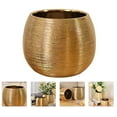 thumbnail image 4 of 1Pc Gold-plated Ceramic Flowerpot Round Flower Vase Succulent Pot (Golden), 4 of 8