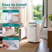 SereneLife 12,000 BTU Portable Air Conditioner & Heater with Wi-Fi – Cooling, Heating, Fan & Dehumidifier Modes, Adjustable Temperature, Window Kit Included (White)