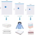 thumbnail image 3 of Compression Bags For Travel And Home, Space Saver Bags With Airtight Seal, Durable And Reusable Vacuum Storage Bags, Double Zippers For Maximum Storage Space (12 PCS), 3 of 5