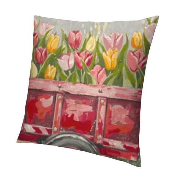 BANET  Pillow Covers Spring Summer Throw Pillow Covers Soft Velvet Pink Floral Flower Cushion Covers Square Pillow Cases for Couch Sofa Patio Outdoor Home Decorations White