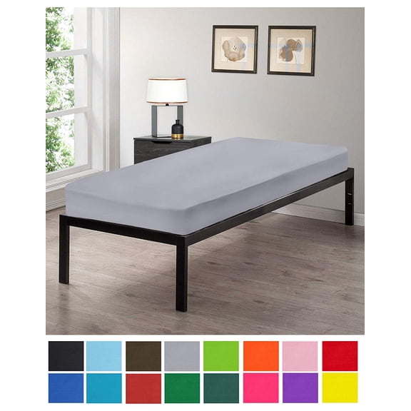 Gilbins Cot Size 30" x 75" Fitted Sheet, Ultra Soft Cotton, Grey