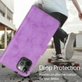 thumbnail image 3 of SaniMore for iPhone 14 Pro Max 6.7" 2022 Case, Flip PU Leather Wallet Cover with Detachable Shell Wrist Strap Kickstand Card Slots Business Shockproof Case Magnetic Clasp for iPhone 14 Pro Max, Purple, 3 of 9