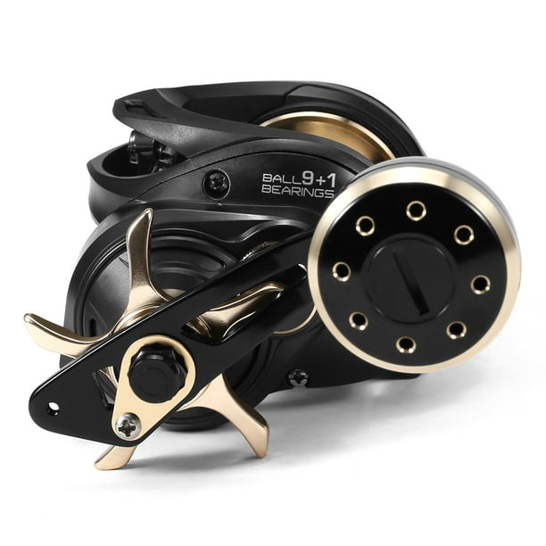 CarevasUSB Rechargeable Carbon Fiber Baitcasting Reel 9+1BB Fishing Reel  with Display High Speed 6.4: 1 Gear Ratio Magnetic Brake System Baitcaster