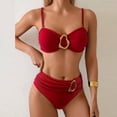 thumbnail image 1 of Tankini para mujer, bikini con escote en V y tirantes, traje de baño dividido, traje de baño dividido, traje de baño de dos piezas para mujer, trajes de baño tankini para mujer, traje de baño de 2 pie, 1 of 7