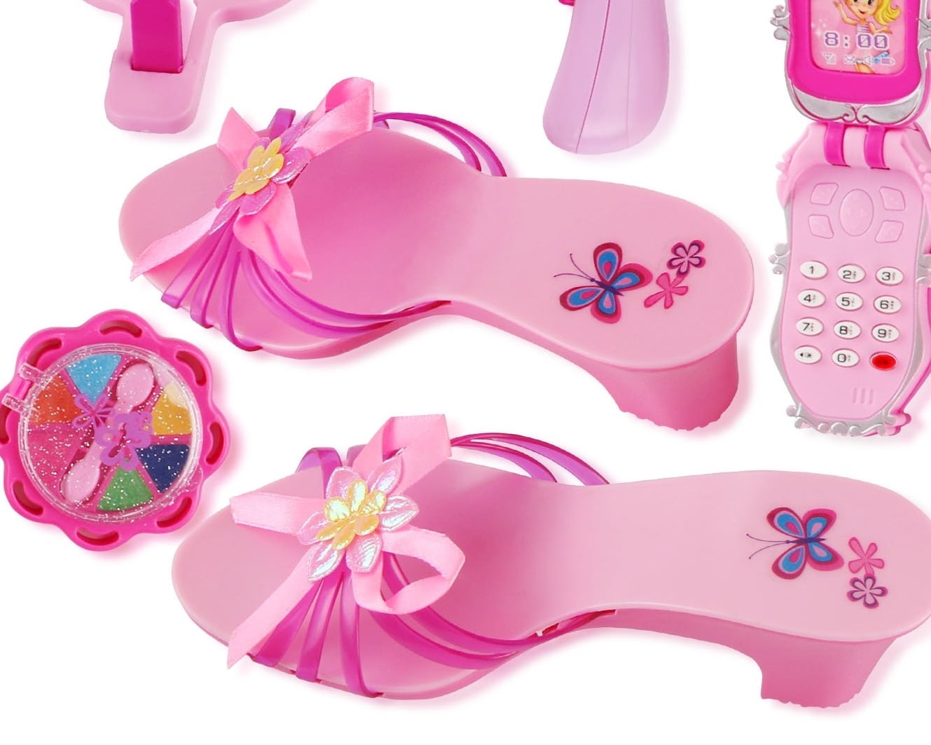 Pretty in Pink Princess Beauty Play Set With Hair Dryer, Shoes, And Accessories - Pink