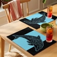 thumbnail image 4 of Dolphin Black Placemats Set of 8 Nautical Mandalas Blue Boho Abstract Place Mats Indoor Wipeable Table Mats Washable Cloth Dining Table Placemats for Kitchen Holiday Party Home Decor 13x19 Inch, 4 of 9