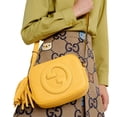 thumbnail image 4 of Gucci Blondie GG Patch Diagonal Stitching Yellow Leather Crossbody Handbag, 4 of 5