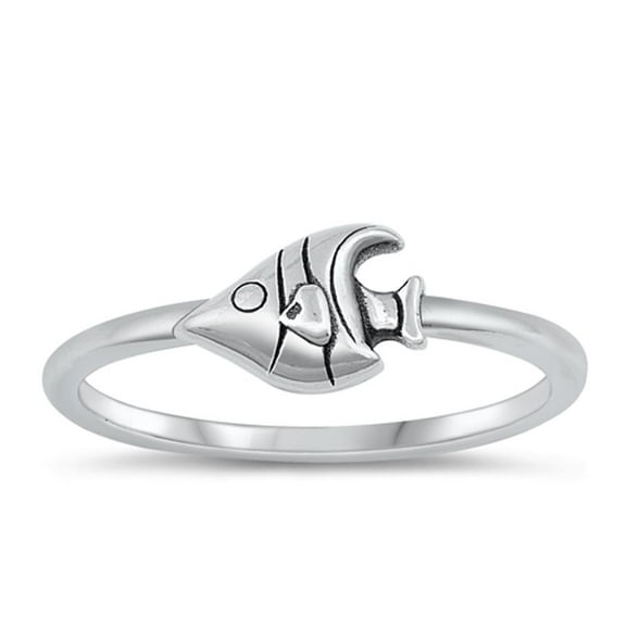Wholesale Ocean Beach Ring 925 Sterling Silver Tropical Fish Band Jewelry Female Male Unisex Size 8
