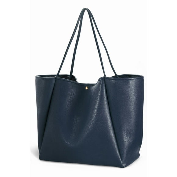 Bolso HOXIS Oversize de piel sintética para mujer, color azul marino