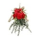 thumbnail image 3 of Guirnalda de flores artificiales con forma de lágrima, crisantemo y eucalipto para decorar la puerta principal. Rojo, 3 of 9