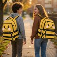 thumbnail image 3 of Chririnla Cute Bee Face Striped Boys School Backpack with Durable Scuff Resistant Book Bag, Breathable 17 Inch School Bookbag for Outdoor Back to School Primary School, 3 of 9