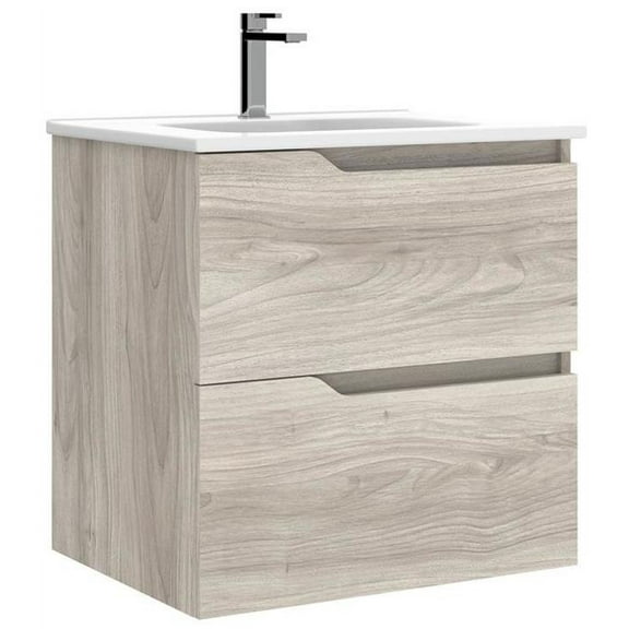 Ws Bath Collections Menta C60.100 GP Menta 24" Wall Mounted Single Basin Vanity Set -