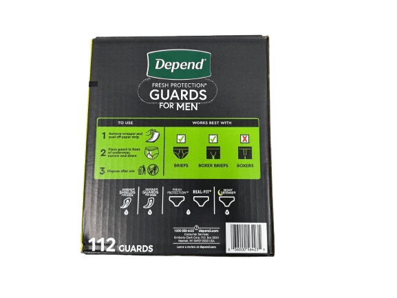 Depend Guards Incontinence Pads for Men, Maximum Absorbency, 112 ct.