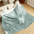 thumbnail image 5 of Sherpa Fleece Cal King Blankets for Bed - Thick and Warm Oversized Blanket for Winter, Soft Fuzzy Plush Large Blanket for All Seasons, Sage Green, 112x98 Inches, 5 of 10