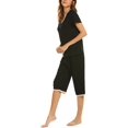 thumbnail image 4 of Ensemble de Pyjama pour Femme en Coton Doux, Vêtement de Nuit, Pyjama, Grande Taille, Noir, Petit, 4 of 7