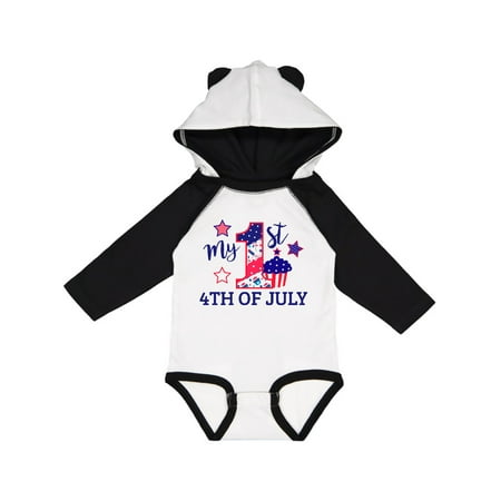 

Inktastic My 1st 4th of July with Stars and Cupcake Gift Baby Boy or Baby Girl Long Sleeve Bodysuit