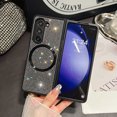 thumbnail image 6 of ChicShell Magnetic Case Cover for Samsung Galxy Z Fold 6, Glitter Bling Back Cover with Stylish Hand Wrist Wireless Charging Support Luxury Case for Girls Women, Black, 6 of 7