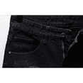 thumbnail image 3 of Men's Summer Ripped Thin Denim Shorts Youth Black Fashion Washed Slim Fit Five-Point Pants, 3 of 5