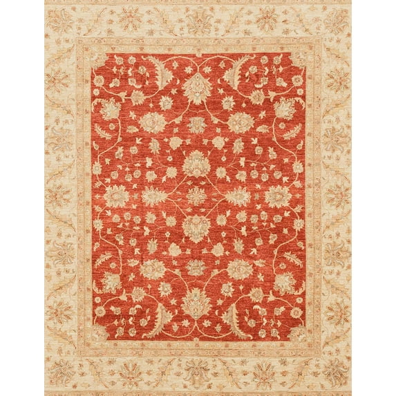 Ahgly Company Machine Washable Indoor Rectangle Abstract Orange Red Area Rugs, 5' x 8'