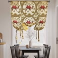 thumbnail image 3 of Brown Desert Camels Balloon Curtains 63 Inch Length for Living Room/Bedroom, Tropical Date Coconut Trees Cords Leaves Rod Pocket Privacy Door Curtains Decorative Tie Up Shade for Window 52"x63", 3 of 8