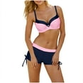 thumbnail image 7 of Women's Fashion Two-piece Bikini Boxers Swimsuit Solid Color Sports Swimsuit, 7 of 7