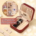 thumbnail image 5 of Parima Travel Jewelry Case Jewelry Box, Jewelry Travel Organizer, Gifts for Friends, Easter Gifts, Birthday Gifts, Travel Gifts, Bridesmaid gifts, Sturdy Jewelry Box for Women Girls Gifts - Red, 5 of 7