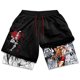 thumbnail image 1 of Baki Hanma-pantalones cortos de gimnasio para hombre, ropa deportiva de secado rápido, con estampado 3D de Manga, 2 en 1, 1 of 5