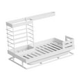 thumbnail image 3 of Escurridor de fregadero, soporte para esponja, drenaje automático, soporte para cubiertos, escurridor para trapos de cocina, organizador de esponjas, soporte para cepillos Blanco, 3 of 9