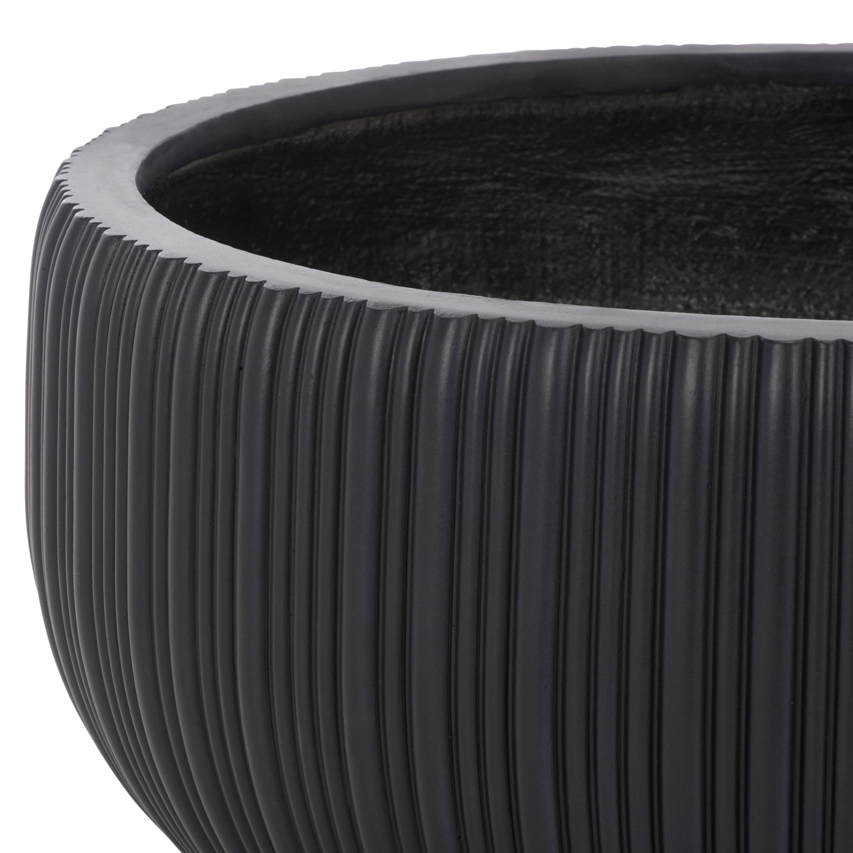 Safavieh Anita Round Black Fiber Clay Plant Pots - Set of 3