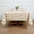 thumbnail image 6 of Efavormart 3D Rosette Square Tablecloth Overlay 72"x72"- Beige Square Tablecloth Cover For Wedding Party Event Banquet, 6 of 11