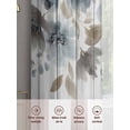 thumbnail image 6 of Blue Brown Spring Floral Sheer Curtains 63 Inch Length 2 Panels Set, Watercolor Botanical Vintage Voile Window Treatment Rod Pocket Curtains Sheers Drapes for Bedroom/Living Room/Kitchen 52x"63"x2, 6 of 7