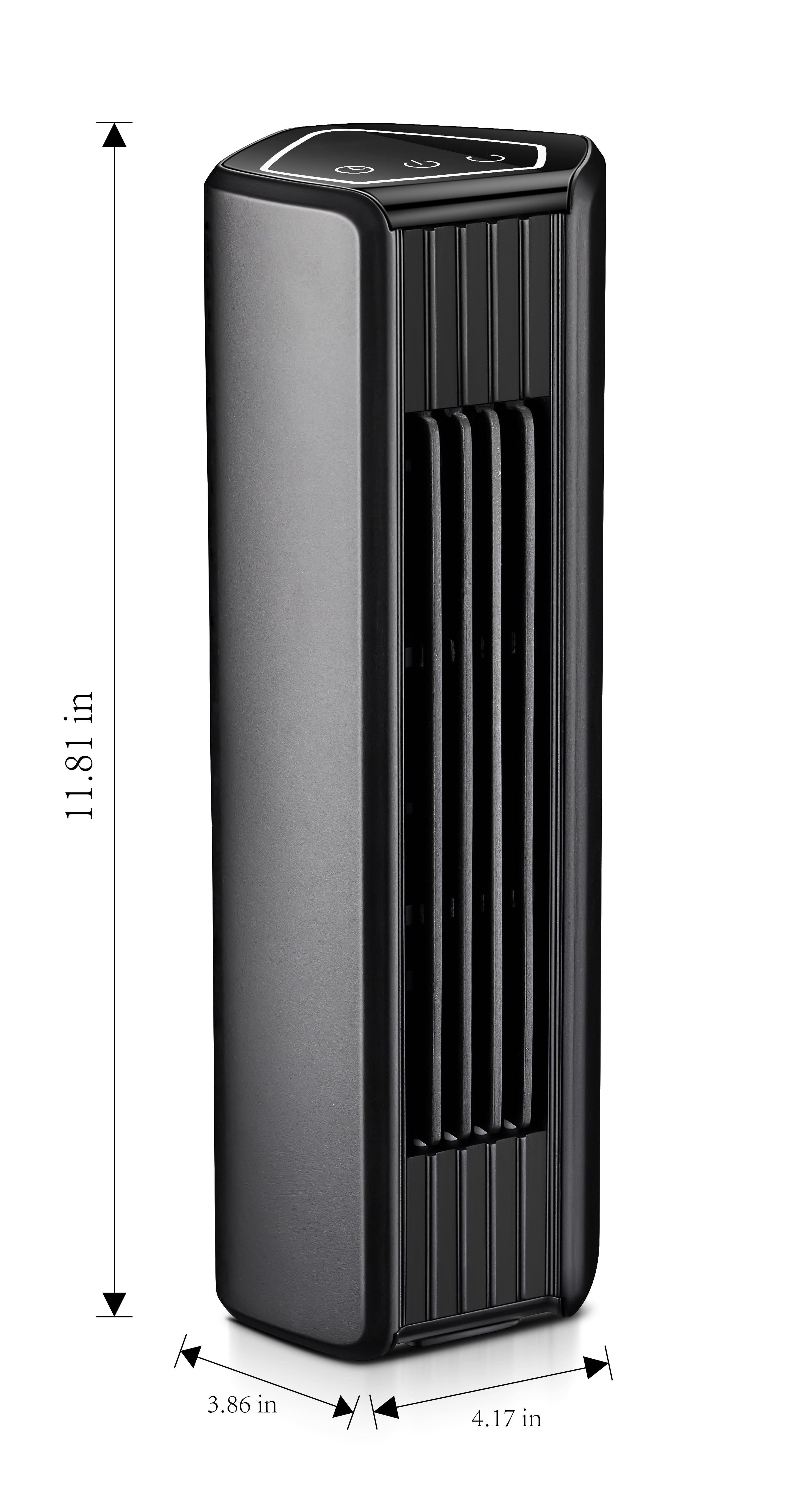 Mainstays Mini 12" Tower Fan with Oscillation and Timer, 3 Speeds, Personal Table Fan in vertical or horizontal use