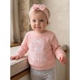 thumbnail image 3 of Cjfdfy Toddler Baby Girl Fall Outfit Big Sister Embroidery Long Sleeve Waffle Knit Sweatshirts And Headband Cute Baby Big Sister Fall Winter Clothes 1-5 Years, 3 of 9